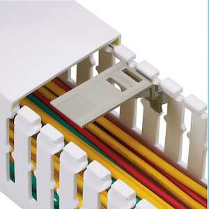 Panduit Panduct® Type F & HN Duct Wire Retainer/Labeling Device, PVC, 1.5" - 4" W, Dark Beige, 100/Pack