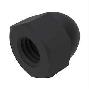 Micro Plastics 1/4"-20 Standard Acorn Capnut, Nylon. Black.
