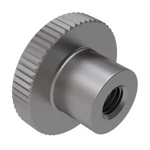 M3 Knurled Thumb Nut. 12 mm W X 7.5 mm H, Stainless Steel. Specification - DIN466
