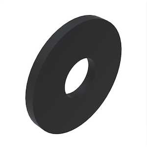 1/4" Fender Washer, .281" ID, 1" OD, .125" Thickness, Steel, Black Oxide.