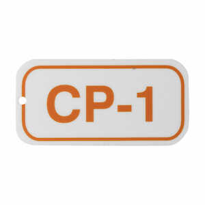 Brady Control Panel Energy Source Tag, CP 1, Polystyrene, 1.5 x 3, Orange on White, 25/Pack