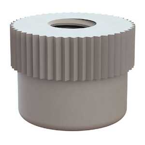 Micro Plastics .425" Round Thumb Nut, 10-32 Thread, Nylon, Natural