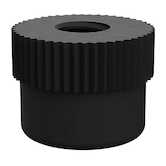 Micro Plastics .425" Round Thumb Nut, 10-32 Thread, Nylon, Black