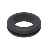 Essentra Grommet, 1" Hole Diameter, .688" ID, 1.313" OD, .125" Panel Thickness, Rubber, Black