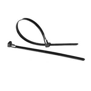 Richco 1.97" Releasable Cable Tie, 7.87" L, Nylon, Black, 100/Pack