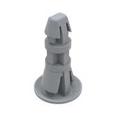 Richco Arrowhead-Reverse Button Lock Support, Locking, .062" Panel Thickness, .118" Mounting Hole Diam, .275" L, Nylon, Natural, 1000/PK