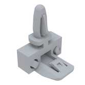 Richco Side Mount Support, Bayonet, Locking, .157" Mounting Hole Dia, .5" L, UL94 V-0, Nylon, Natural, 1000/PK