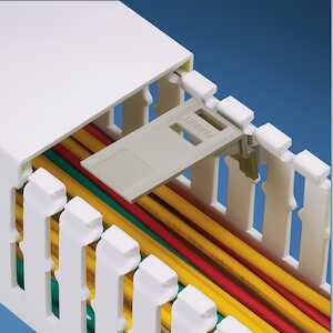 Panduit Panduct® Type MC/TMC Duct Wire Retainer/Labeling Device, PVC, 37-100mm Duct Width, Dark Beige, 100/Pack