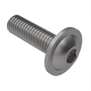 1/4" - 20 X 3/4" L Flanged Button Head Socket Cap Screw, Stainless Steel, Passivated, Hex