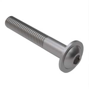 1/2" - 13 X 3" L Flanged Button Head Socket Cap Screw, Stainless Steel, Passivated, Hex