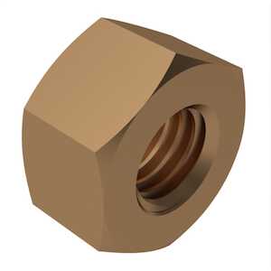 1" - 8 Heavy Hex Nut. 1-5/8" W X 63/64" H, Bronze, Plain. Specification - ASME B18.2.2