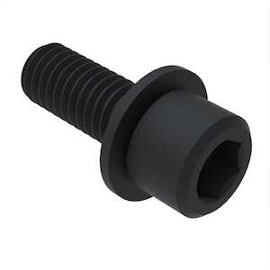 10-32 X 5/8" L, Hex Socket Cap SEMS Machine Screw, Flat Washer, Stainless Steel, Black Oxide. Screw Per ASME B18.3
