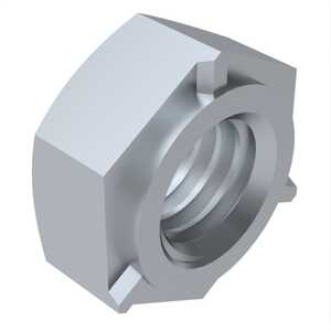 M10 Hex Weld Nut. 18 mm W X 8.2 mm H, Steel, Zinc Clear 96hrs
