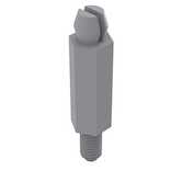 Heyco 6-32 Two Prong/Threaded PCB Support, Male Threaded, .187" L, Nylon