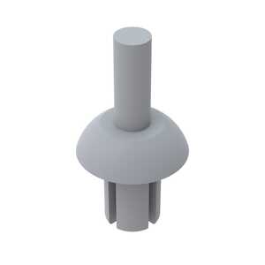 Heyco .122" Blunt Rivet, .18" L, Nylon, White