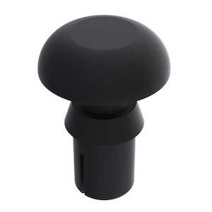 Heyco .083" Snap Rivet, .05" Panel Thickness, 94 V-0 Flammability Rating, Nylon, Black