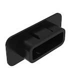 Heyco D-Subminiature Hole Plug, 2.32" L, .45" W, Nylon, Matte, Black