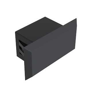 Heyco Rectangular Connector Port Plug, .37" Thickness, .63" Head Diameter, Nylon, Black