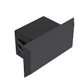 Heyco Rectangular Connector Port Plug, .37" Thickness, .87" Head Diameter, Nylon, Black