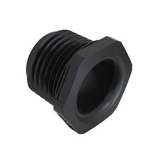 Heyco NPT 1/2 Smooth Bore Bushing, .58" ID, .81" H, Black