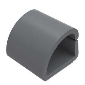 Heyco Adhesive Mount Cable Clip, .5" L, .25" Max Bundle Diameter, PVC, Gray