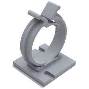 Heyco Screw Mount Cable Clip, Round, 1" L, .62" Max Bundle Capacity, Nylon, Natural