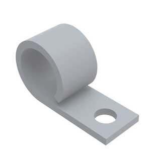 Heyco Wire Harness Cable Clamp, Open-Mouth. .16" L, .5" Bundle Diameter, Nylon, Natural