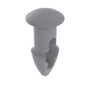 Heyco .219" Holster Clip, .34" Head Diameter, .093" Panel Thickness, Nylon, Natural