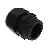 Straight Thru Liquid Tight Cord Grip without Nut, PG 9 Thread, .181 - .312" Cable Size, Nylon, Black