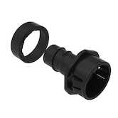 Heyco 1/2" Straight Thru Quick Twist Liquid Tight Tubing Fitting with Finishing Collar, NPT 1/2 Thread, 1.38" L, Nylon, Black