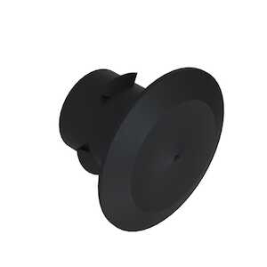 Heyco 1/2 Push-In Threaded Plug, Round Head, LDPE, Black