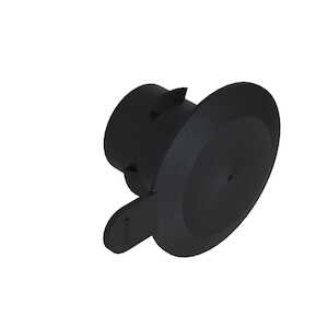 Heyco 1/2 Push-In Threaded Plug, Round Head with Tab, LDPE, Black