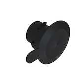 Heyco 1/2 Push-In Threaded Plug, Round Head with Tab, LDPE, Black