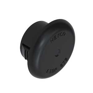 Heyco Liquid Tight Break-Thru Plug, .92" Diameter, .63" H, Nylon, Black