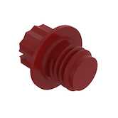 Heyco 1/2 - 20 Threaded Plug, Slotted 12-Point Head, HDPE, Red