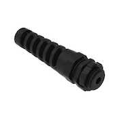 Heyco Pigtail Liquid Tight Cord Grip with Integral Sealing Ring & Nut, M16 Thread, .105 - .315" Cable Size, Nylon, Black