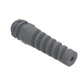 Heyco Pigtail Liquid Tight Cord Grip with Integral Sealing Ring & Nut, M16 Thread, .065 - .210" Cable Size, Nylon, Gray