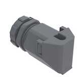 Heyco Right Angle Liquid Tight Cord Grip with Integral Sealing Ring, M12, .065 - .210" Cable Size, Nylon, Gray