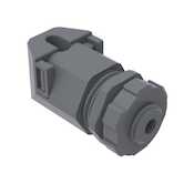 Heyco Right Angle Liquid Tight Cord Grip with Integral Sealing Ring, M12, .065 - .210" Cable Size, Nylon, Gray