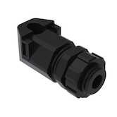 Heyco Right Angle Liquid Tight Cord Grip with Integral Sealing Ring, M16, .105 - .315" Cable Size, Nylon, Black