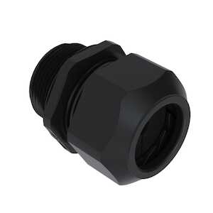 Heyco Split Gland Liquid Tight Cord Grip for Pre-assembled Cables with Integral Sealing Ring, M20 Thread, .210 - .334" Cable Size, Nylon, Black