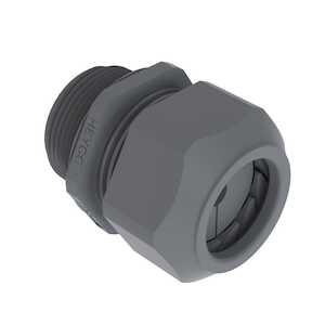 Heyco Split Gland Liquid Tight Cord Grip for Pre-assembled Cables with Integral Sealing Ring, M20 Thread, .210 - .334" Cable Size, Nylon, Gray