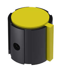 Keystone Two-Shot Instrument Knob, .61" Dia., Black/Yellow
