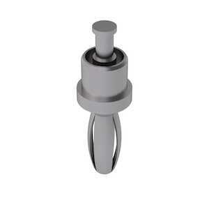 Keystone Banana Plug, .187" Dia., .603" L, Swage Mount, Brass, Silver Plating