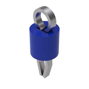 Keystone Compact Thru Hole Test Points, .350" x .125" Phosphor Bronze with Silver Plate, Blue