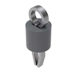 Keystone Compact Thru Hole Test Points, .350" x .125" Phosphor Bronze with Silver Plate, Gray