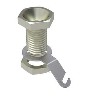 Keystone Banana Jack, .312" Dia., .350" L, Hex Head, Brass, Nickel Plate