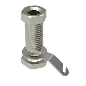 Keystone Banana Jack, .163" Dia., .500" L, Hex Head, Brass, Nickel Plate