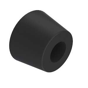 Heyco Recessed Bumper with Steel Washer, Screw-In, .25" Diameter, .25" H, Rubber, Black