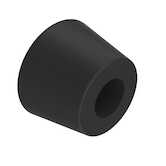 Heyco Recessed Bumper with Steel Washer, Screw-In, .36-.43" Diameter, .50" H, Rubber, Black